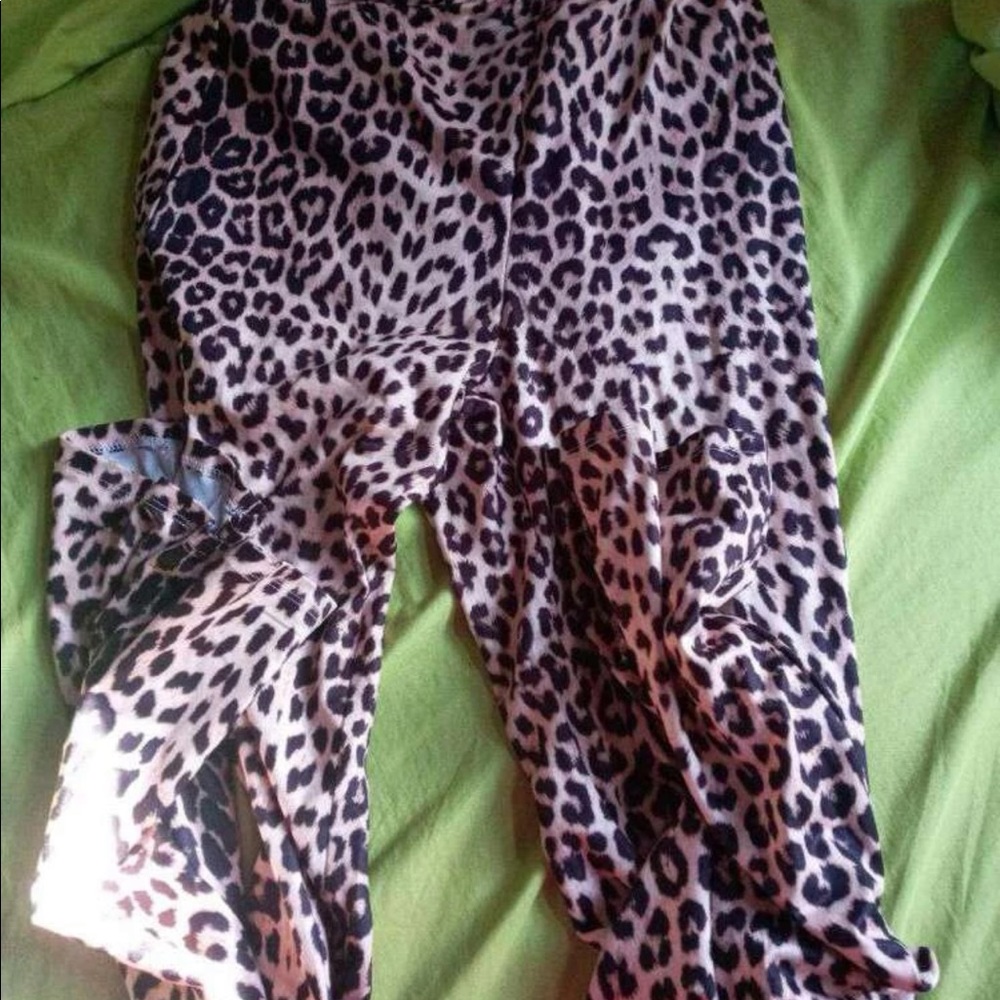 Cheetah print flare string bottoms